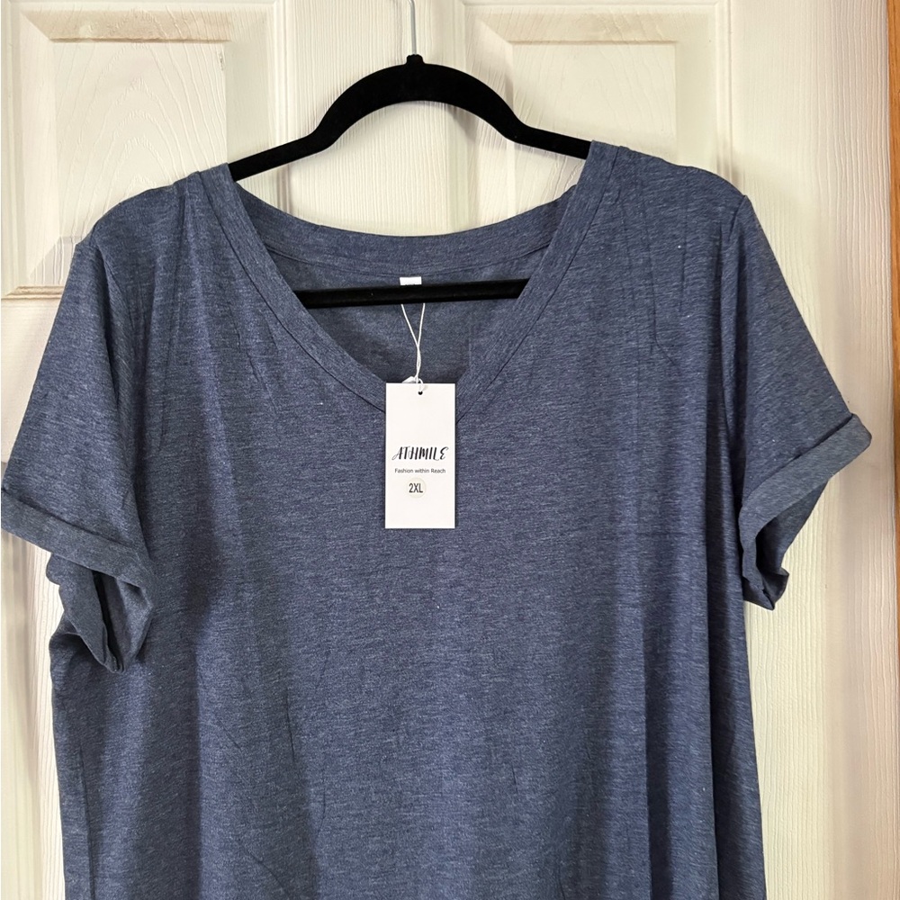 Blue V-Neck Women’s Top